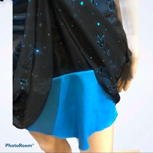 Deb black & blue sequin party dress. - Picture 4 of 9